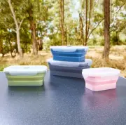 4 Piece Silicone Collapsible Container Backpacking Camping and Caravanning