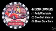 4 x CHRYSLER VALIANT CHARGER - MUSCLE CAR - DRINK COASTERS - Fully Washable