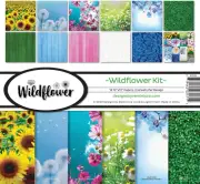 Wildflower Collection Scrapbook Kit Paper Crafts, Multi Color Palette 12X12 Inch