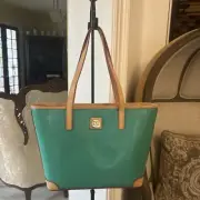NWT Dooney & Bourke Seafoam Teal Green Patent Leather Charleston Tote