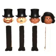 Set of 4 Newest Wedding PEZ – Black Bride & Groom, Mustache & Beard Grooms