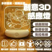 在飛比找松果購物優惠-創意燈片3D人體感應燈 感應燈 USB充電 照明 磁吸感應 