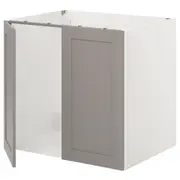 ENHET base cabinet for sink w doors, white/grey frame, 80x62x75 cm