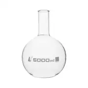 Eisco Labs 5000ml Florence Boiling Flask, Flat Bottom - Borosilicate Glass