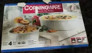 Corningware French White 4 Pieces round & oval casserole. New. 1-1/2 & 2-1/2 Qt.