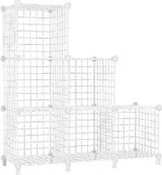 Generic Cube Storage Shelves DIY Bookshelf Stackable Space Saving Lightweight Storage Organizer Closet Organizer for Home Living Room, White, as described