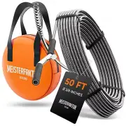 Meisterfaktur 50ft Drain Snake 3/8in Plumbing Auger for Heavy Clogs