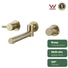 Bath Spout and Tap Set Vanity Basin Bathtub Brushed Gold Swivel Brass Spout