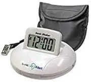 Sonic Bomb Digital Travel Alarm Clock with Sonic Shaker Bed Vibrating Feature, 90 DB Extra-Loud Alarm, Bonus FREE Travel Case with Pillow Strap & Batteries Included