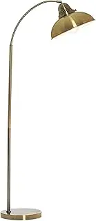Manor Metal Floor Lamp, Weathered Brass Steel Base and Stand, Adjustable Shade Angle, 140cm Height, E27 Lamp Holder, Reading Stand Light for Sofa Side, Corner Interior Décor