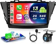 [8 CORE 2G+64G] Car Radio for Toyota Prius Plus V Alpha 2012-2017 with Wireless Carplay/Android Auto, 9 Inch Android 13 IPS Touch Screen Car Stereo, Bluetooth, GPS, WiFi, SWC, DSP + Backup Camera