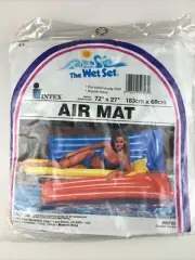 Vintage Intex The Wet Set Air Mat Blue Pool Raft Swimming Float 72” X 27” 59703