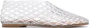 [VorisVina] Red Mesh Ballet Flats for Women Adults - Clear Hollow Jelly Sandals - Flat Sandals - Ankle-Strap Casual