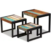 NNEVL Three Piece Nesting Tables Solid Reclaimed Wood
