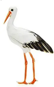 [Générique] Stainless Steel Alsatian Stork Bird Brooch 5.5 x 4 cm, 5,5 x 4 cm, Stainless Steel