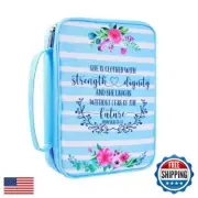 Faithful Hers Floral Bible Cover Case with Scripture Carrying Book Case Churc