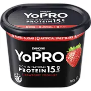 YoPRO Danone High Protein Yoghurt No Added Sugar Strawberry 700g