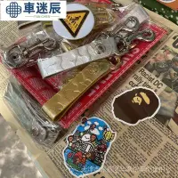 在飛比找Yahoo奇摩拍賣-7-11運費0元優惠優惠-Bape Gold Leather Keychain中古迷彩