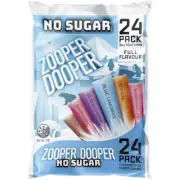 Zooper Dooper No Sugar Free Ice Popsicles for Kids 24 Pack
