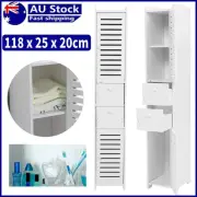 118cm Bathroom Toilet Cabinet Storage Cupboard Holder Shelf Stand Rack Organizer