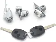 Szwaldaper Ignition Switch Door Lock Barrel Trunk Lock Fuel Cap Lock 2-Button Keys, for Civic, 2006-2008 Car Lock Cylinder Replacement(3PCS)