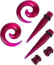 [Minkissy] Ear Expansion Skin Friendly Ear Stretchers for Auricle Piercing for Parties and Events Unique Snail Design with Various Patterns