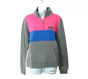 Victoria's Secret PINK Perfect Quarter Zip Pullover Sweatshirt Gray Size L NEW