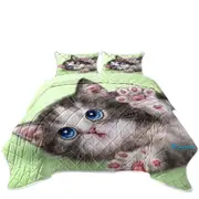 Cute Kittens Drawings Grey Tabby Kitty Cat Coverlet