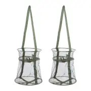 2Pcs 47cm Fishing Keep Net Collapsible Fish Basket Mesh Fishing Bait Mesh