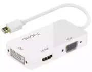 OMORC 3-in-1 Mini DisplayPort (Thunderbolt) to DVI VGA HDMI TV Adapter Cable