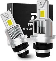 2023 Upgraded D4R D4S LED Headlight Bulb,70W High Power,24000LM +600% Brightness,6500K Cool White,High and Low Beam,Xenon HID Replacement Lights, Plug and Play,D4S LED Bulb Canbus Error Free