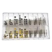 170Pcs/Box Watch Crown Parts Replacement Assorted Dome Flat Head Watch Accessories Repair Tool Kit Accessories Tool Kits picture color