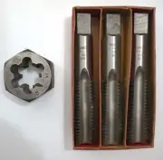 Vintage Vermont Tap and Die Tap Set - 1"- 8 Bottom, Plug & Taper - With Die