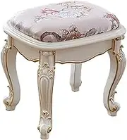 Footstool Dressing Table Upholstered Dressing Table Bench Chair Makeup Seat Piano Stool with Wooden Legs 45 x 40 x 42 cm (Size: 45 x 40 x 42 cm)