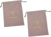 HAPINARY 2pcs Velvet Bag Portable Hair Dryer Bag Hair Blow Dryer Bag Portable Drawstring Bag Hair Dryer Drawstring Bags Hair Dryer Storage Organizer Hair Dryer Fabric Bag Travel Hair Dryer