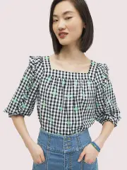 gingham voile top