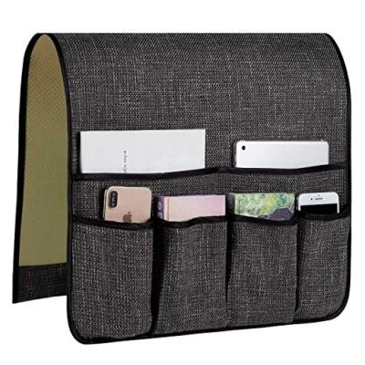 Sofa Armrest Organizer Non-Slip Arm Chair Hanging Caddy 35"x19" Darkgrey