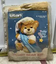 "Teddy Beddy Bear" ©1986 Titan Needlecraft Plush Bear Kit 1407 12" Plus Fur DIY