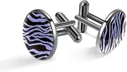 [Generic] Men's Cufflinks, Zebra Prints Cuff Links for Men, Classic Cufflinks Black for Suit Shirt Wedding Business Birthday Jewelry Gift