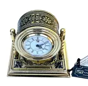 Rare Collectable Miniature Mantel Clock - 24K Gold Trim, Credan Toledo Spain NEW
