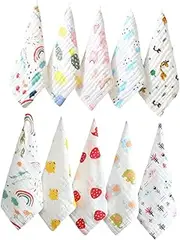SAFIGLE 10pcs Absorb Water Plate Blush Clothing Cotton Handkerchief Natural Infant Lip Gloss Set Towel Cotton Baby washcloths rag washcloth Newborn Baby Saliva Towels