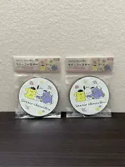 Sanrio Characters Pompompurin, Tuxedo Sam, Pochacco Rubber Coasters Set