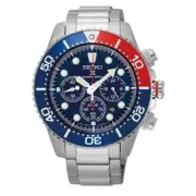 SEIKO ProspeX SSC019P1 Solar Chronograph Steel Watch Red Blue Diver's Pepsi V175