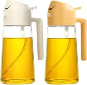 2Pcs Olive Oil Dispenser 2 in 1 Oil Sprayer for Cooking 16oz/470ml Glass Oil Spr