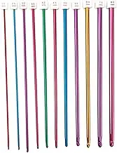MEZOKUCEL Colorful 11-Piece Tunisian Crochet Hooks and Afghan Knitting Needles Set, 2mm to 8mm- Ideal for Beginners Aluminum Hooks and Great Supplies for Knitting & Crochet