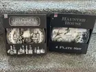 Eaton Fine Dining Apothecary 8 SALAD DESSERT PLATES Halloween HAUNTED 7.5" NEW