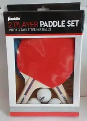 Franklin 2 Player Paddle Set with 3 Table Tennis Balls NEW