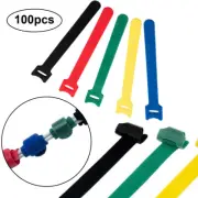 100X Ties Hook and Loop Fastener Tape Nylon Cable Ties Straps Reusable