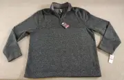 Van Heusen Flex 1/4 Zip Pullover Fleece Sweater Men 2XL Black Heather ClassicFit