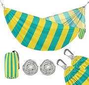 Yellow Blue Simple Stripe 330lb Capacity Hammocks for Camping Fabric Hammock for Patio Backyard Lounge Base hamaca para acampar